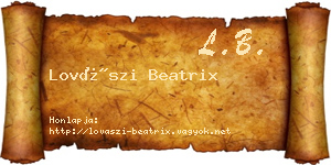 Lovászi Beatrix névjegykártya