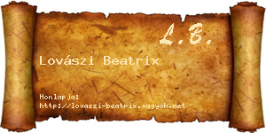 Lovászi Beatrix névjegykártya