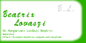 beatrix lovaszi business card