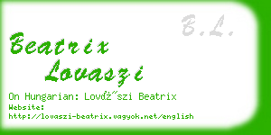 beatrix lovaszi business card